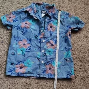 OshKosh B'gosh Blue Floral Button Down Shirt
